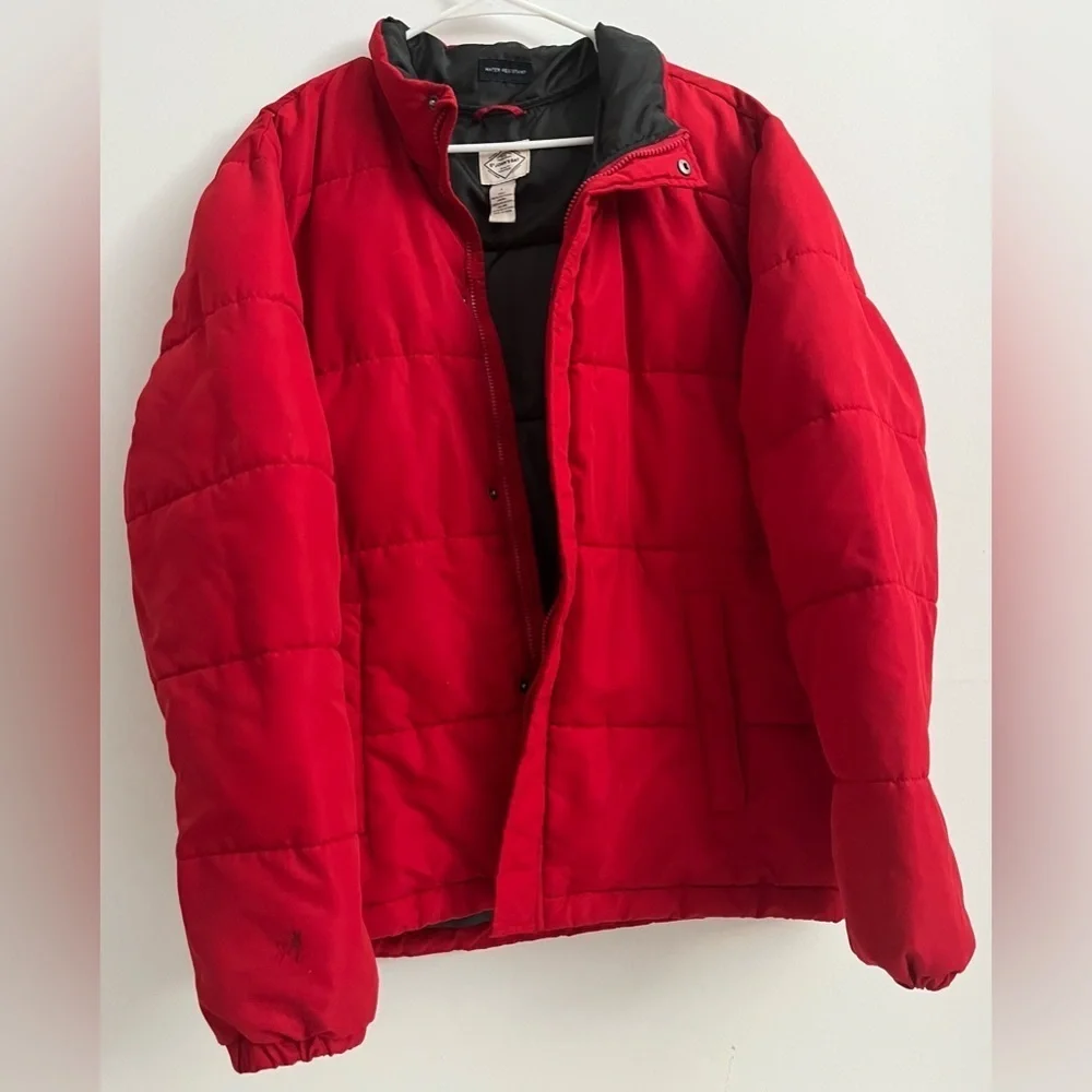 St. John's Bay Vibrant Red Puffer Jacket size L
